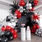 Red Black and White Balloon Arch Kit, 201Pcs Explosion Star Red Black White Silver Latex Balloon Garland kit, Different Size Balloons for Anniversary Birthday Racing Car Poker Party Decoration